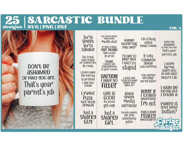 Sarcastic Funny SVG Bundle | Sassy SVG Bundle | Vol 4 SVG Carla C Designs 