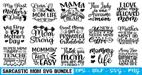 Sarcastic Mom Svg Bundle SVG sk.swapon Roy 