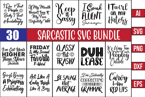 Sarcastic Quotes Bundle SVG orpitasn 