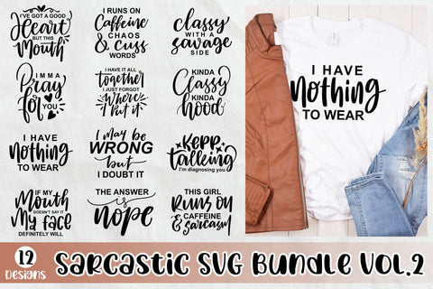 Sarcastic Quotes SVG Bundle, Funny Quotes SVG Cut Files SVG dapiyupi store 
