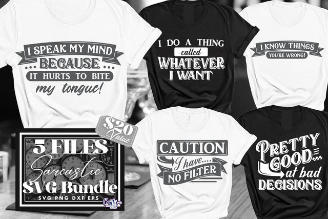 Sarcastic Quotes Svg Bundle SVG Crafty Mama Studios 