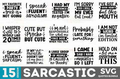 Sarcastic Quotes SVG Bundle SVG Regulrcrative 