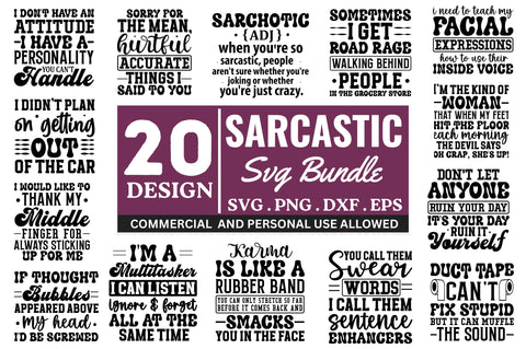 Sarcastic Quotes SVG Bundle SVG Regulrcrative 