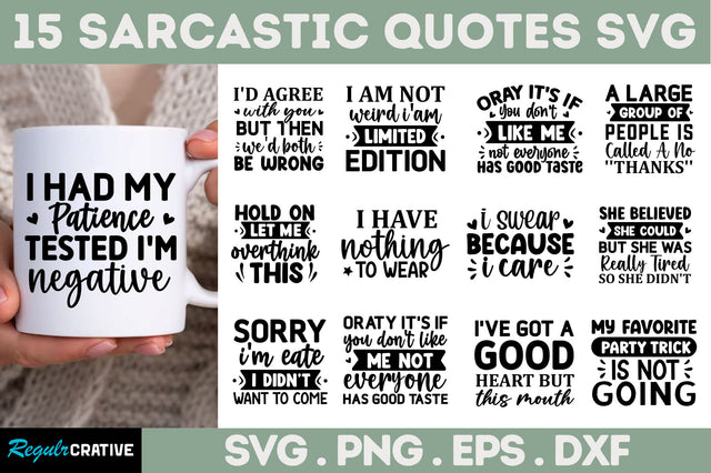 Sarcastic Quotes SVG Bundle SVG Regulrcrative 