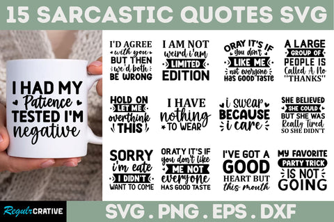 Sarcastic Quotes SVG Bundle SVG Regulrcrative 