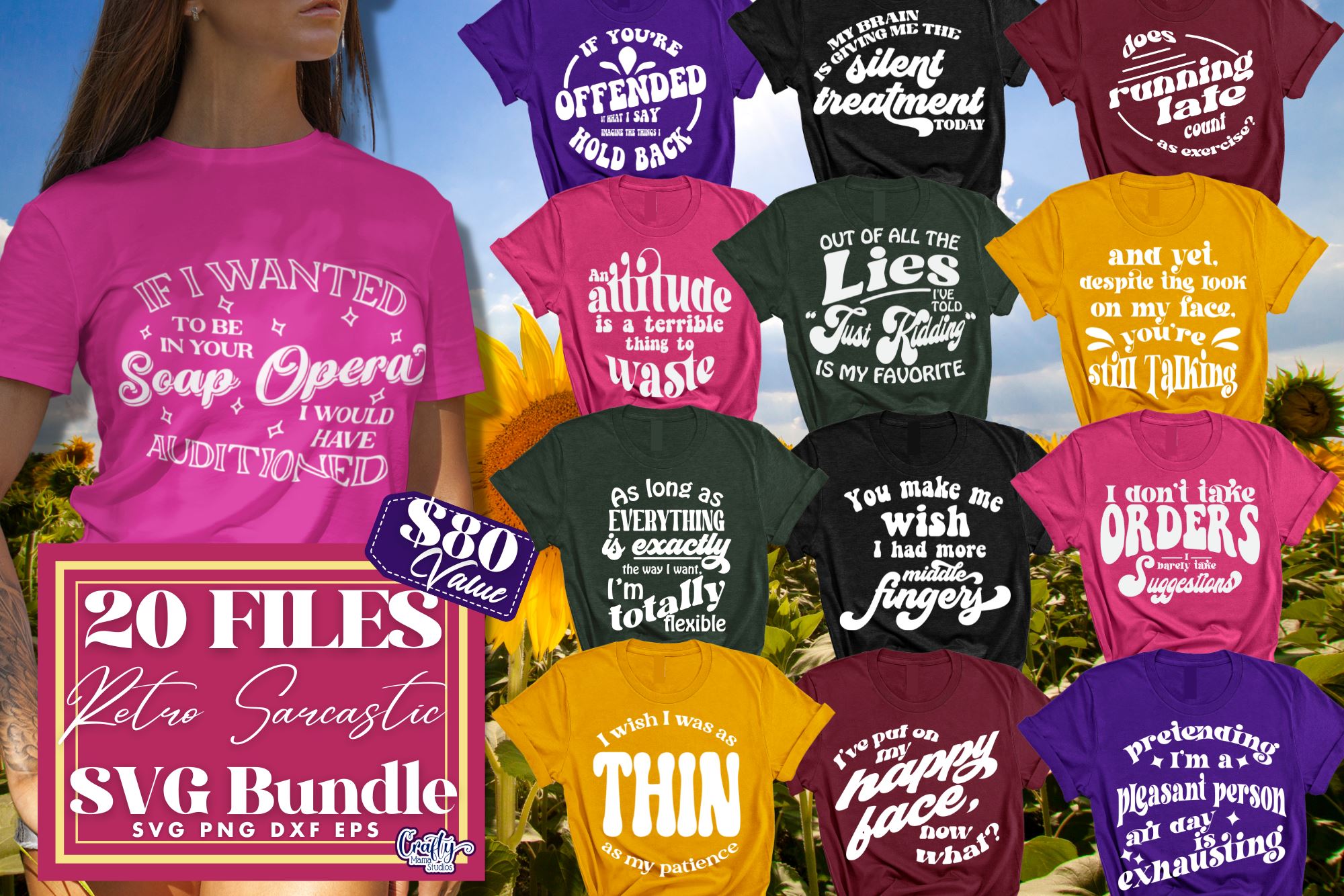 Vintage T-Shirt Bundle Retro Typography Designs Collection