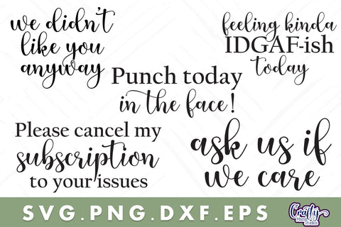 Sarcastic Round Farmhouse Sign Bundle, Funny Svg Door Hanger SVG Crafty Mama Studios 