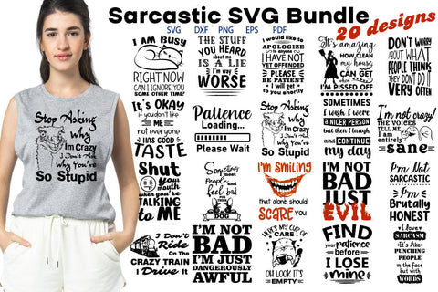 Sarcastic Sassy Funny Quotes SVG Bundle SVG Yuliya 