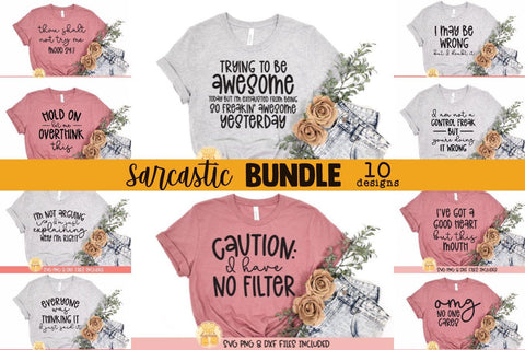 Sarcastic Sayings SVG Bundle | 10 Funny Designs SVG Cheese Toast Digitals 