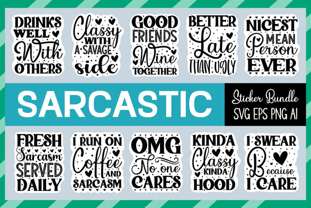 Sarcastic Sticker bundle, Sarcastic Svg bundle SVG designmaster24 