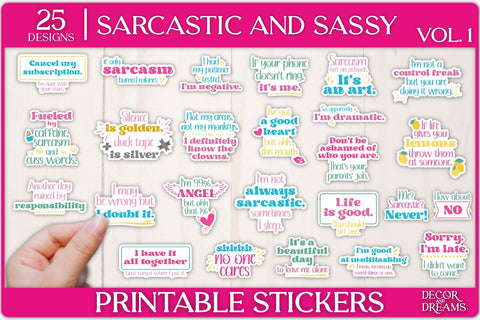 Sarcastic Sticker Bundle | Sassy Sticker Bundle | Vol 1 Sublimation Decor and Dreams 