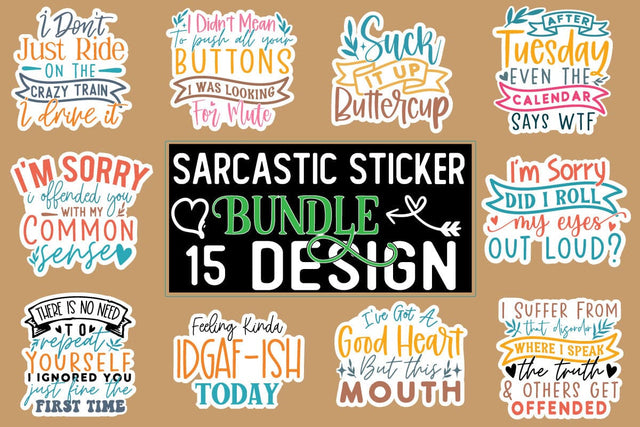 sarcastic Sticker Design Bundle SVG CraftingStudio 