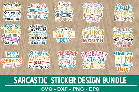 Sarcastic Sticker Design Bundle SVG CraftingStudio 