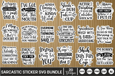 Sarcastic Sticker SVG Bundle, Sarcastic SVG Bundle,SVGs,Quotes and Sayings,Food & Drink,On Sale, Print & Cut SVG DesignPlante 503 