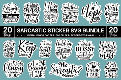 Sarcastic Sticker Svg Bundle SVG designmaster24 