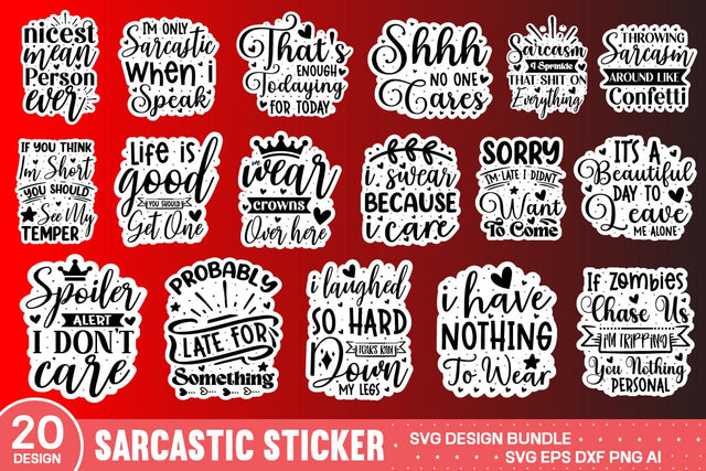 Sarcastic Sticker Svg Bundle SVG designmaster24 