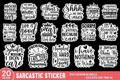 Sarcastic Sticker Svg Bundle SVG designmaster24 