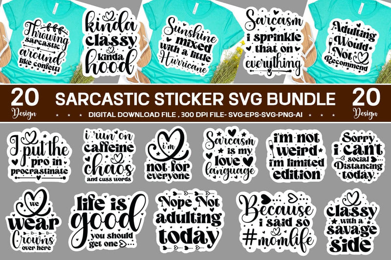 Sarcastic Sticker Svg Bundle SVG designmaster24 