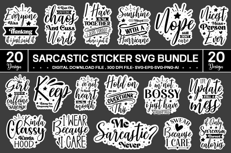 Sarcastic Sticker Svg Bundle SVG designmaster24 