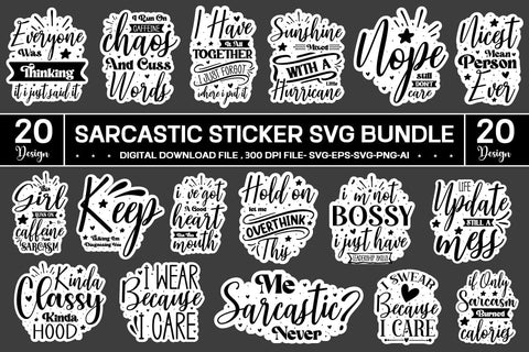 Sarcastic Sticker Svg Bundle SVG designmaster24 