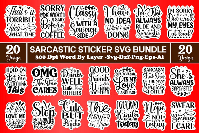Sarcastic Sticker Svg Bundle SVG designmaster24 