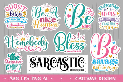Sarcastic Sticker Svg Bundle SVG designmaster24 