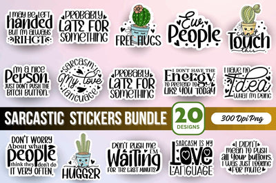 Sarcastic Stickers Bundle Sublimation Regulrcrative 