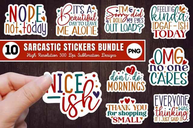 Sarcastic Stickers Bundle Sublimation Regulrcrative 