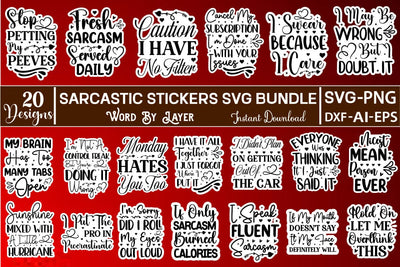 Sarcastic Stickers SVG Bundle Sticker SVG SVGs,Quotes and Sayings,Food & Drink,On Sale, Print & Cut SVG DesignPlante 503 
