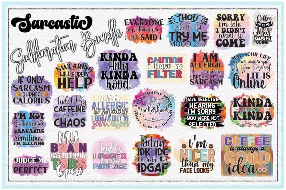 Sarcastic Sublimation Bundle Sublimation Creativeart88 