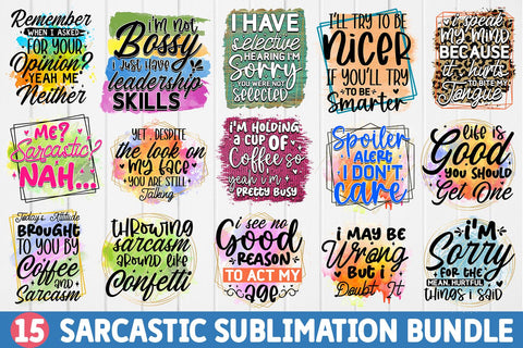 Sarcastic Sublimation Bundle SVG Regulrcrative 