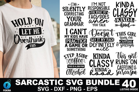 Sarcastic SVG Bundle - 40 Designs SVG fokiira 