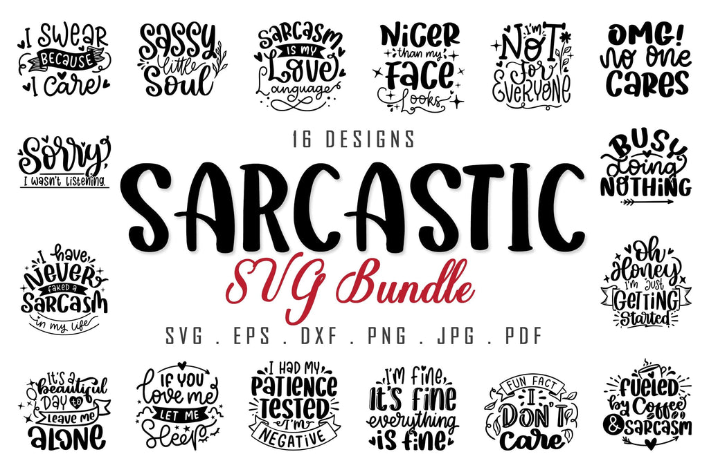 Stunned Lettering Svg Sarcastic SVG Bundle | Funny Lettering Quotes - So Fontsy