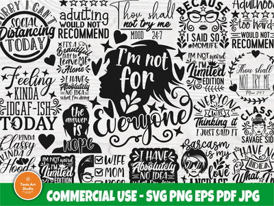 Sarcastic SVG Bundle, Funny Quote Svg, Mom Svg SVG TonisArtStudio 