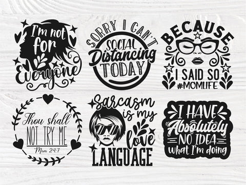 Sarcastic SVG Bundle, Funny Quote Svg, Mom Svg SVG TonisArtStudio 