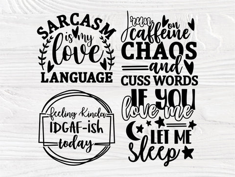 Sarcastic SVG Bundle, Funny Quote Svg, Sarcasm Svg, Svg Cut Files, Silhoutte Svg, Svg Files for Cricut, Sarcastic Png, Svg Designs SVG TonisArtStudio 