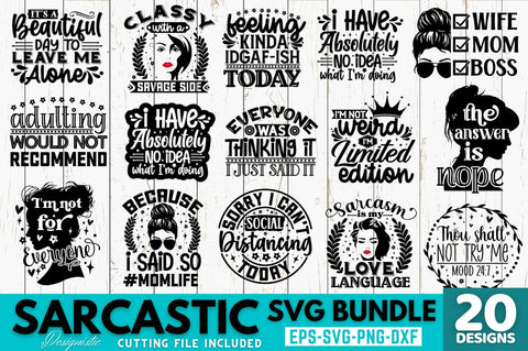 Sarcastic SVG Bundle, Funny Sarcastic SVG SVG DESIGNISTIC 