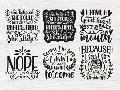 Sarcastic SVG Bundle, Funny Shirt Svg, Mom Svg SVG TonisArtStudio 