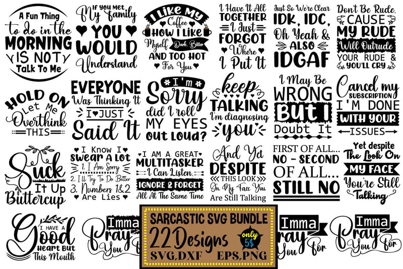 Sarcastic SVG bundle ,funny SVG bundle SVG Angelina750 