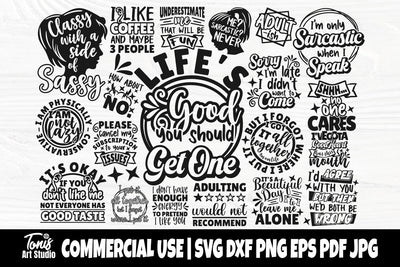 Sarcastic SVG Bundle, Sassy Quotes Svg, Funny Quote Svg, Sarcastic Saying Png, Sarcasm Svg, Svg Cut Files, Cricut Svg, Silhouette Svg SVG TonisArtStudio 