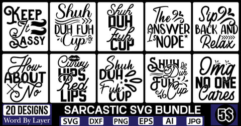 Sarcastic Svg Bundle SVG Cut File SVG DesignPlante 503 