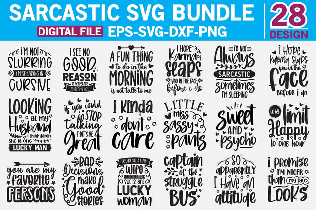 Sarcastic SVG Bundle SVG md faruk hossain 