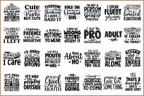 Sarcastic SVG Bundle SVG Regulrcrative 