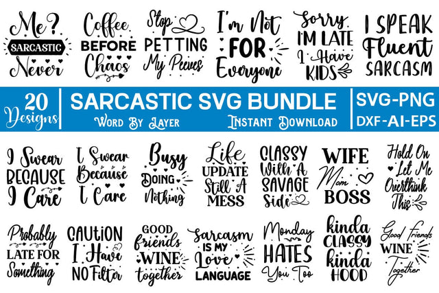 Sarcastic SVG Bundle SVG SVGs,Quotes and Sayings,Food & Drink,On Sale, Print & Cut SVG DesignPlante 503 