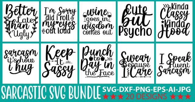 Sarcastic SVG Bundle SVG Syaman 