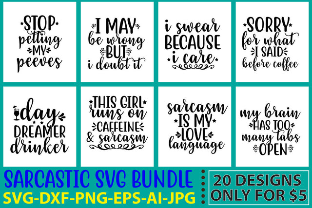 Sarcastic Svg Bundle SVG Syaman 