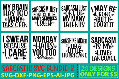 Sarcastic Svg Bundle SVG Syaman 