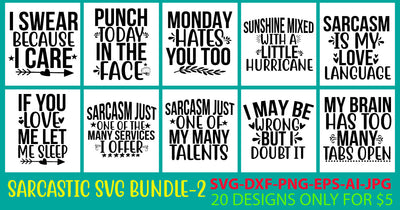 Sarcastic Svg Bundle SVG Syaman 