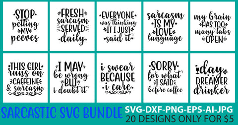 Sarcastic Svg Bundle SVG Syaman 