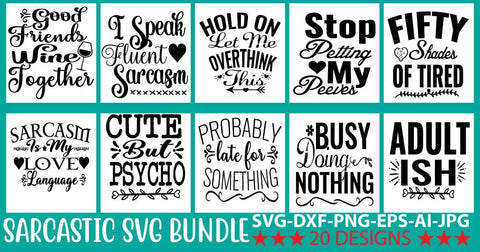 Sarcastic SVG Bundle SVG Syaman 